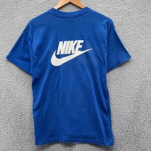 Vintage Nike Race Shirt Big Swoosh Mens Large Blue Gray Tag Duke Children's